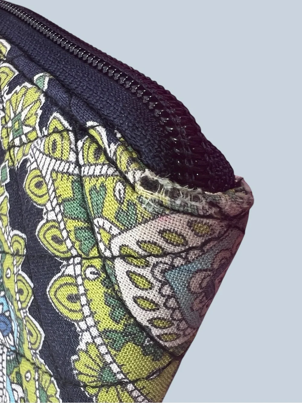 Vera Bradley Cambridge Quilted Patterned Wristlet/Wallet in Navy and Green